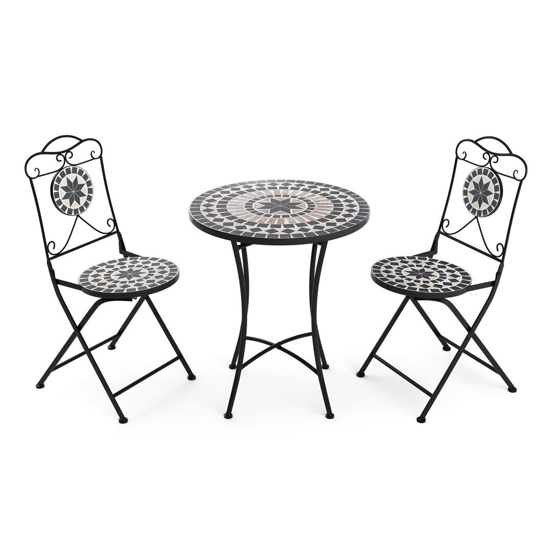 Bistro set MOSAIK black 3 pcs